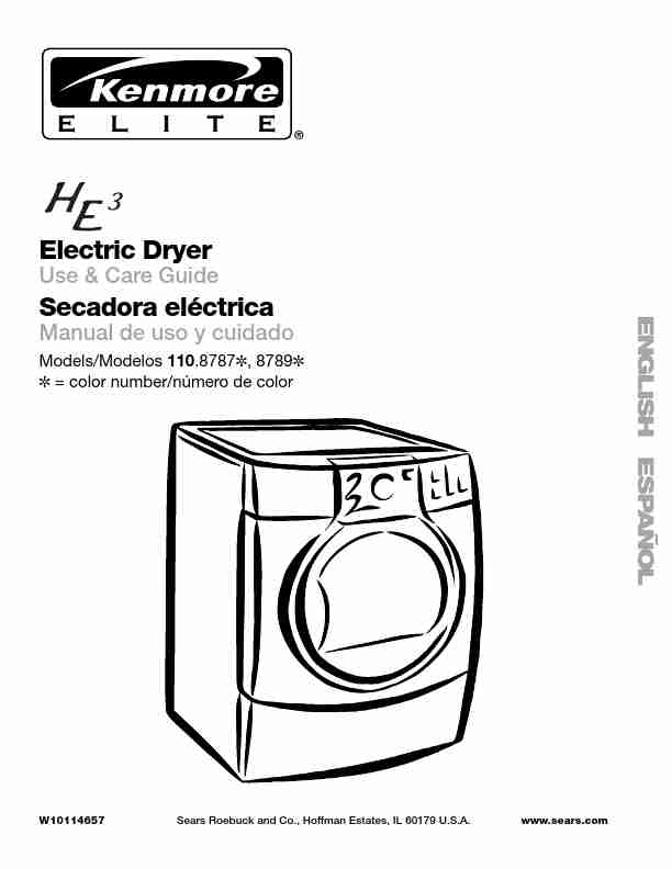 Kenmore Clothes Dryer 110_8787-page_pdf